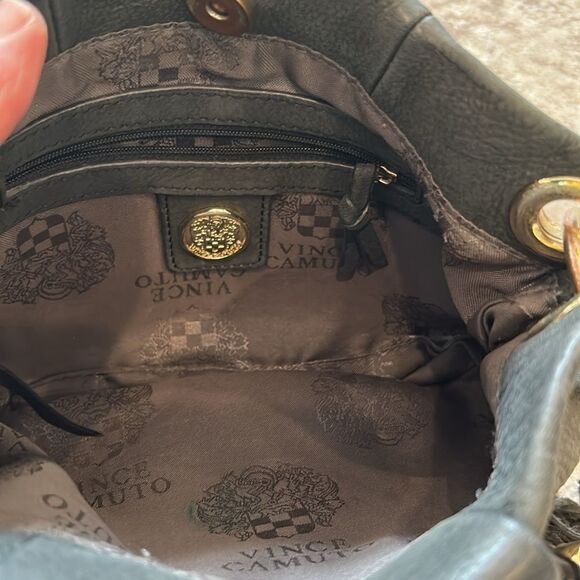 Vince Camuto Soft Grey Zip Front Crossbody Shoulder Handbag - Picture 4 of 6